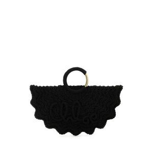 Chloe Women Black Fabric Small Bracelet Paravent Handbag